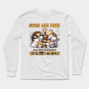 Embrace the Snuggle, Animal Friends Group Hug Long Sleeve T-Shirt